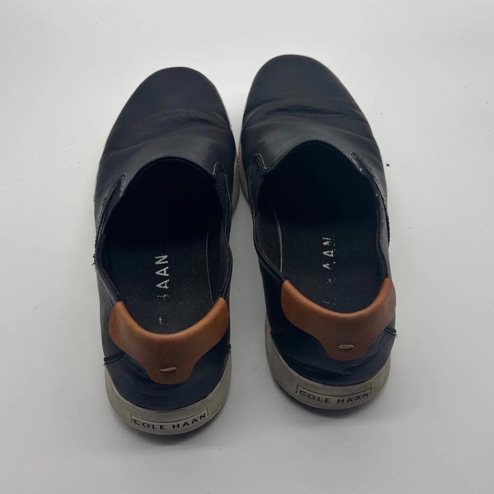 Cole Haan Nantucket 2.0 Mens Black Leather Slip On Sneakers Size 10.5 M